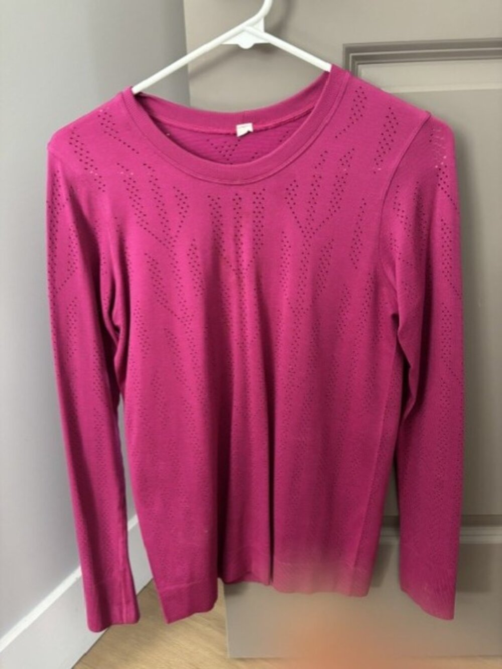 Lululemon Pink Seamless Long Sleeve Top Perforated